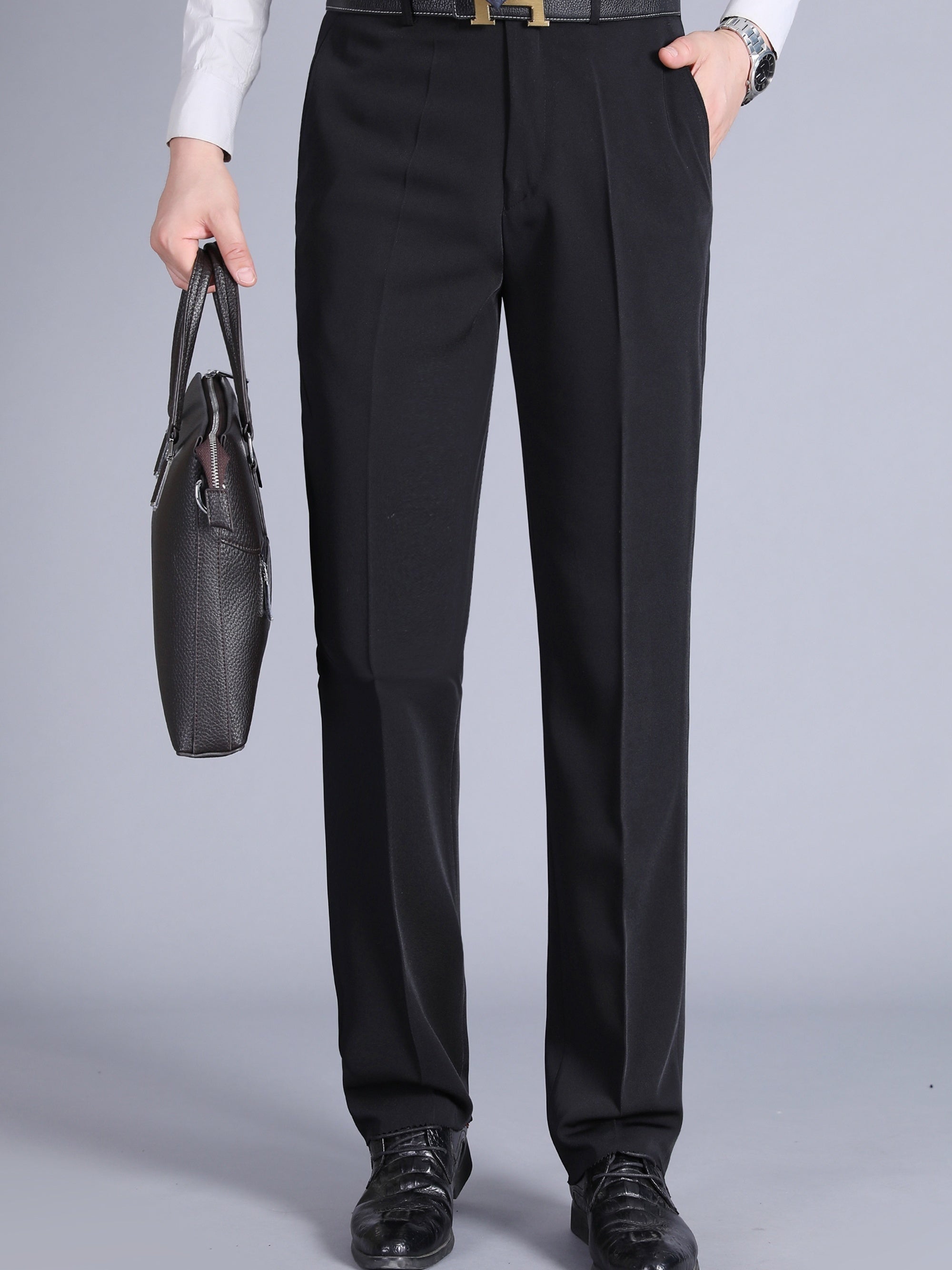 Men's Solid Dress Pants Spring Fall Business