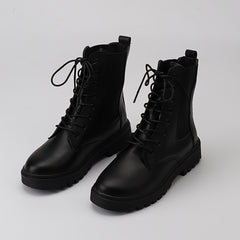 Women's Lace Up Combat Boots Faux Leather Fashionable Boots