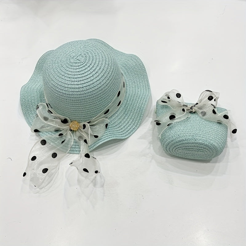 Girls Sun Protection Hat & Crossbody Bag Set