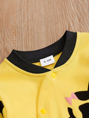Baby Boy Cow Print Long Sleeve Cotton Onesie
