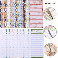 60pcs Budget Binder Paper Refill for Cash Envelopes
