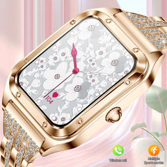 LIGE Crystal Smartwatch for Women - Large Screen, Call Answer, Message Notify