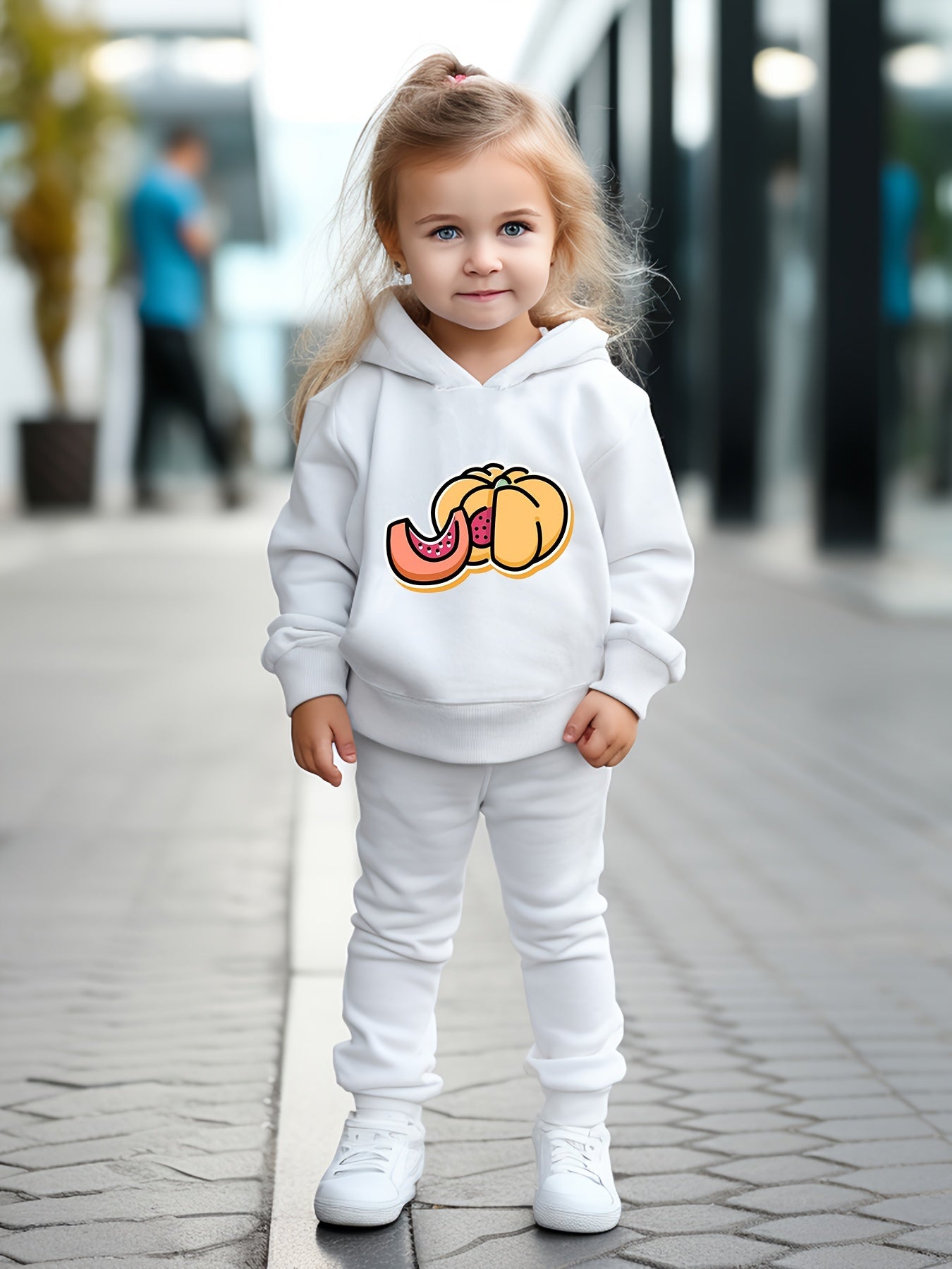 OERYUI Pumpkin Print Hoodies Pants Set For Kids