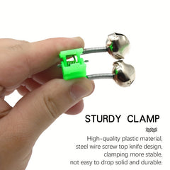 10pcs Fishing Bell Clips For Rods Dual Alert Bells Fishing Bite Alarm