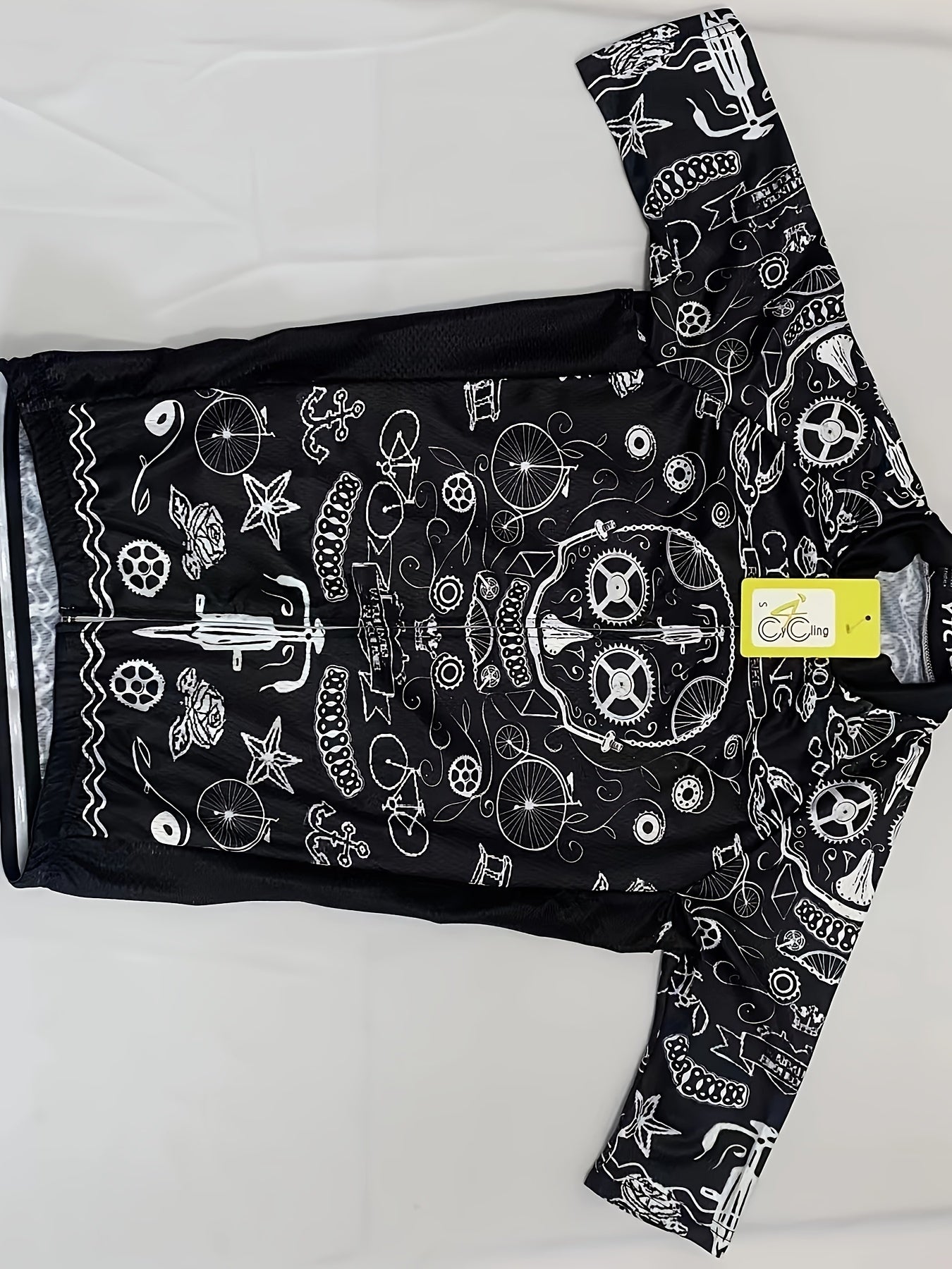 YTCYCLE Men's Zip Up Skull & Graffiti Cycling Jersey