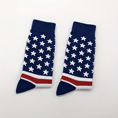 American Flag Crew Socks 2 Pairs Women's Mid Tube Stockings