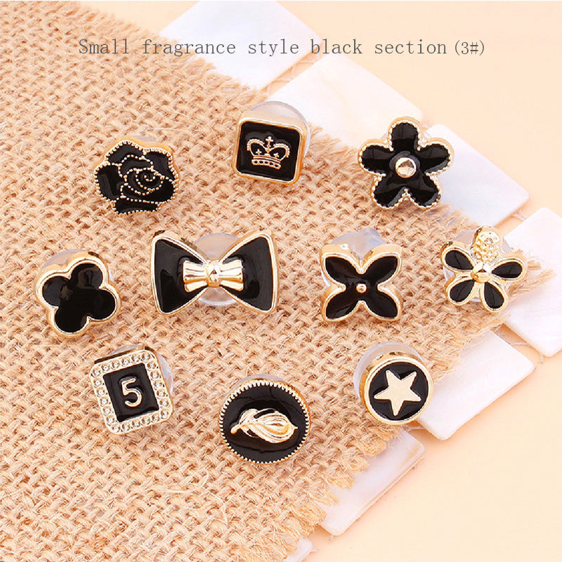 10pcs Anti-walking Buckle Shirt Collar Fixed Brooch Button