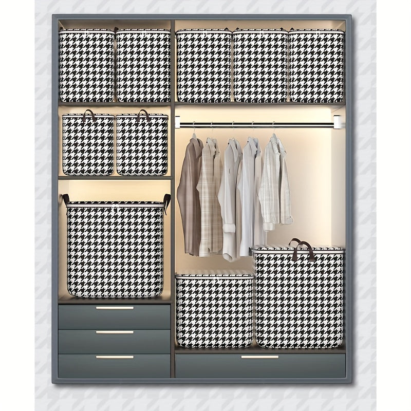 Large Folding Clothes Organizer with Zipper Handle for Bedding Storage