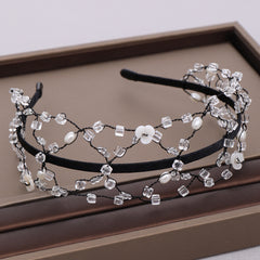 Baroque Bridal Wedding Hair Vines Golden Rhinestone Side Headpieces