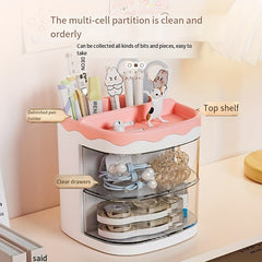 Desktop Storage Box Organizer with Pen Holder Drawer Office Desk Organizer
