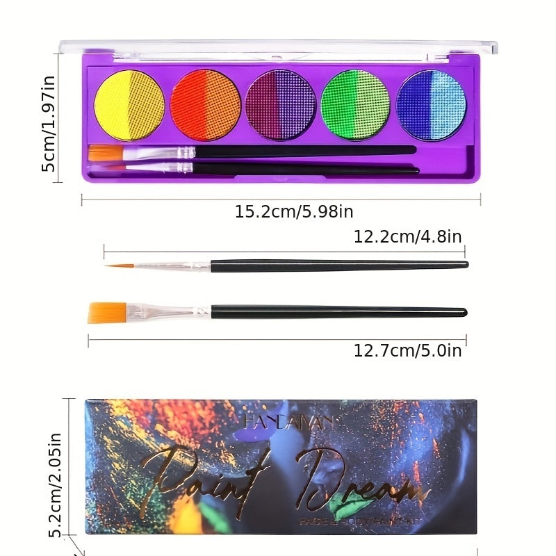 Water Activated Eyeliner Face Paint Palette - Halloween Makeup