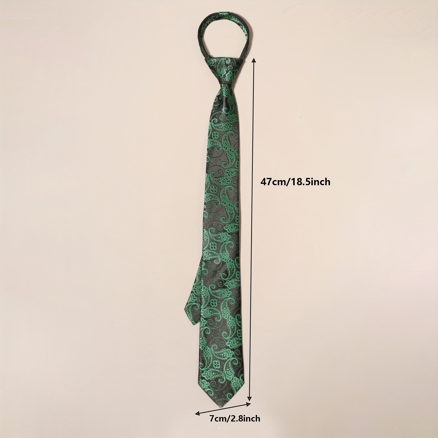 Men's Business Cashew Pattern Zipper Lazy Easy Tie