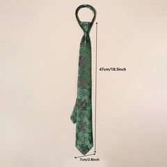Men's Business Cashew Pattern Zipper Lazy Easy Tie