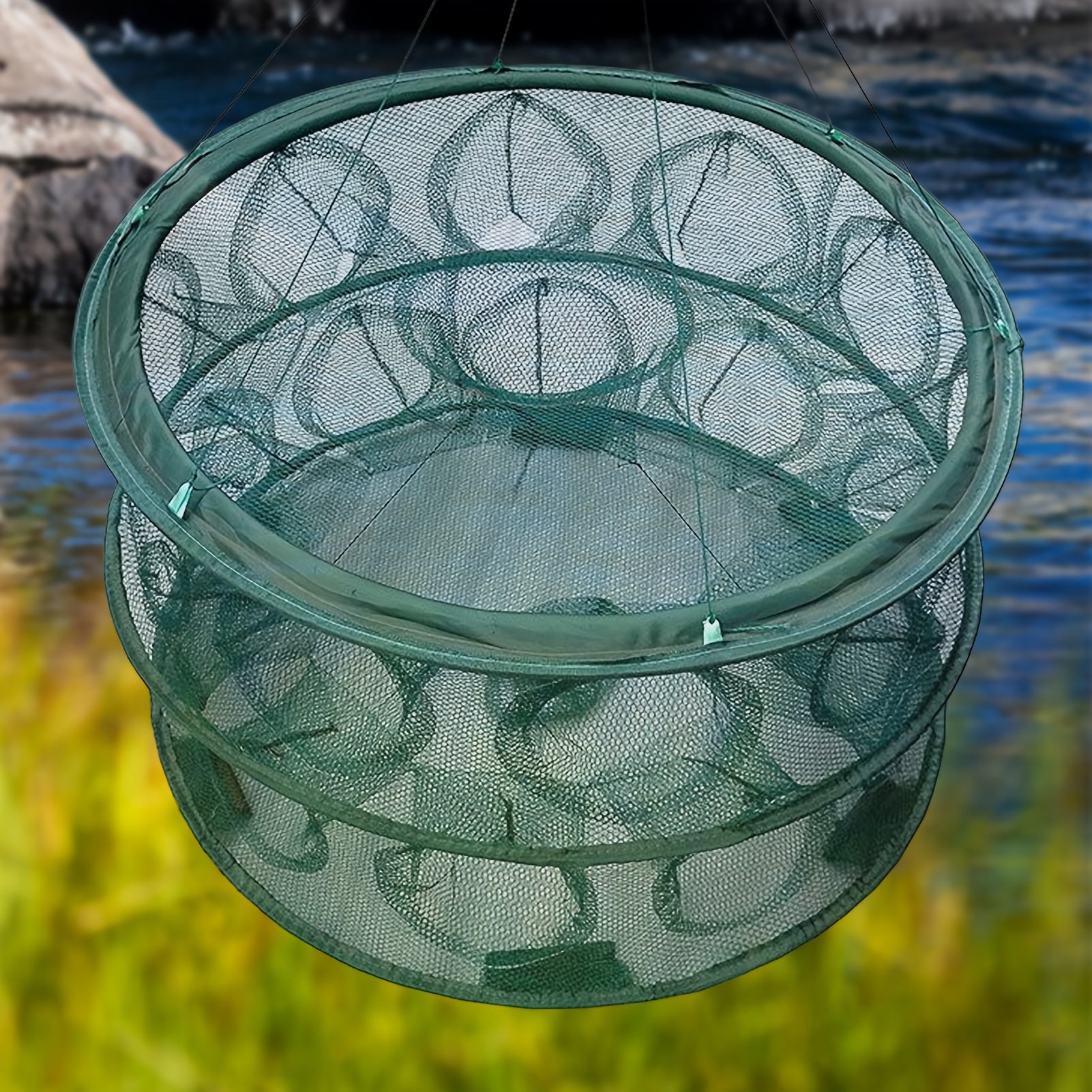 Automatic Open Fishing Nylon Net Folding Fishing Cage For Shrimp