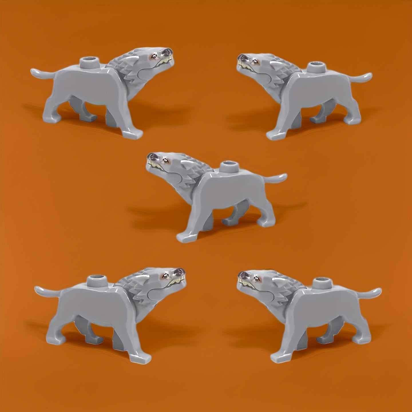 5pcs Animal Wolf King Building Blocks Set DIY Zoo Kit for Christmas and Birthday