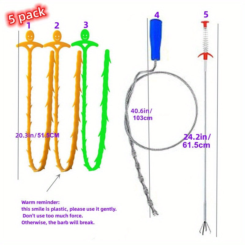 Four Claw Pipe Dredger Set Clog Remover Tool for Drain Cleaning
