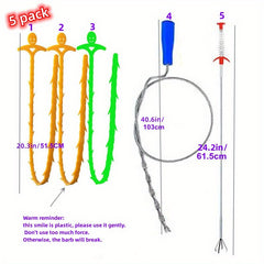 Four Claw Pipe Dredger Set Clog Remover Tool for Drain Cleaning