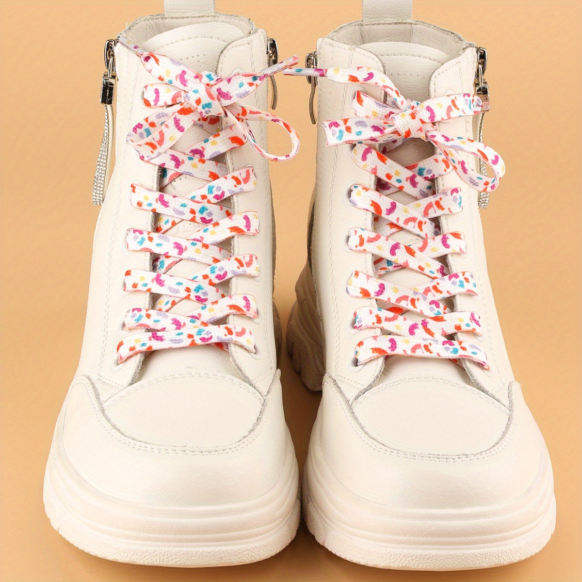 Leopard Print Flat Laces Polyester Colorful Webbing