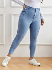 High Rise Stretch Jeans With Pockets