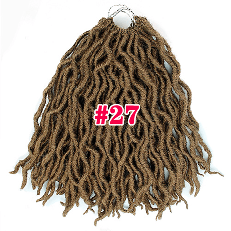 30 48cm Curved Faux Locs Dreadlocks Hair Pieces Synthetic Crochet Extensions