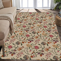 Luxuriant Flowers Pattern Sponge Rug Hallway Entrance Doormat Carpet