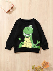 Dinosaur Pattern Sweatshirt for Kids Casual Long Sleeve Top