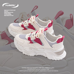 Chunky Lace-Up Sneakers for Women - Comfortable Dad Shoes