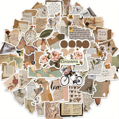 50pcs Brown Skateboard Stickers Waterproof Decals for Refrigerator Notebook Phon