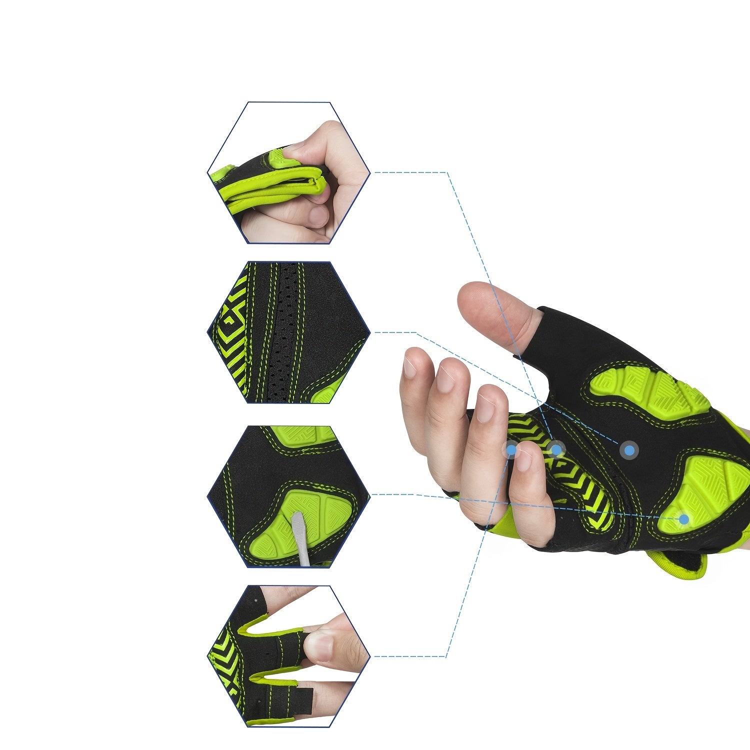 Moreok Gel Pad Gloves for Cycling Motorcycle Gym Training
