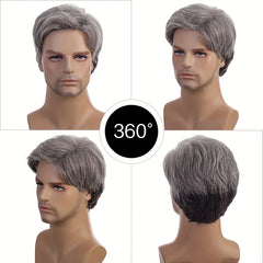 Men's Silver Gray Short Hair Cosplay Wig