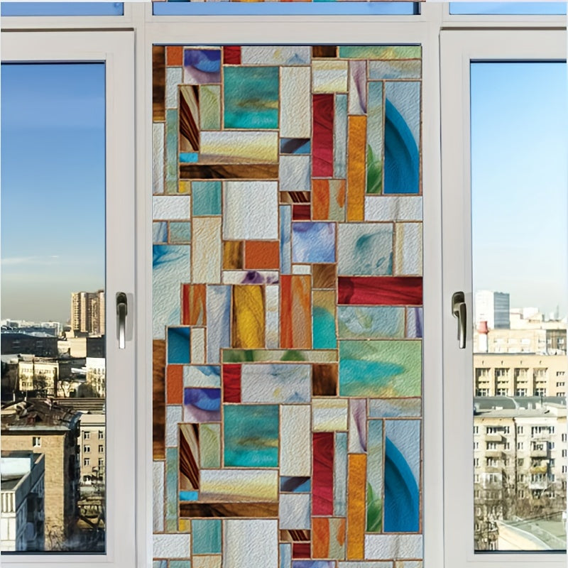 Abstract Geometry Stained Glass Window Film Privacy Film