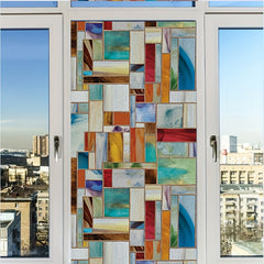 Abstract Geometry Stained Glass Window Film Privacy Film