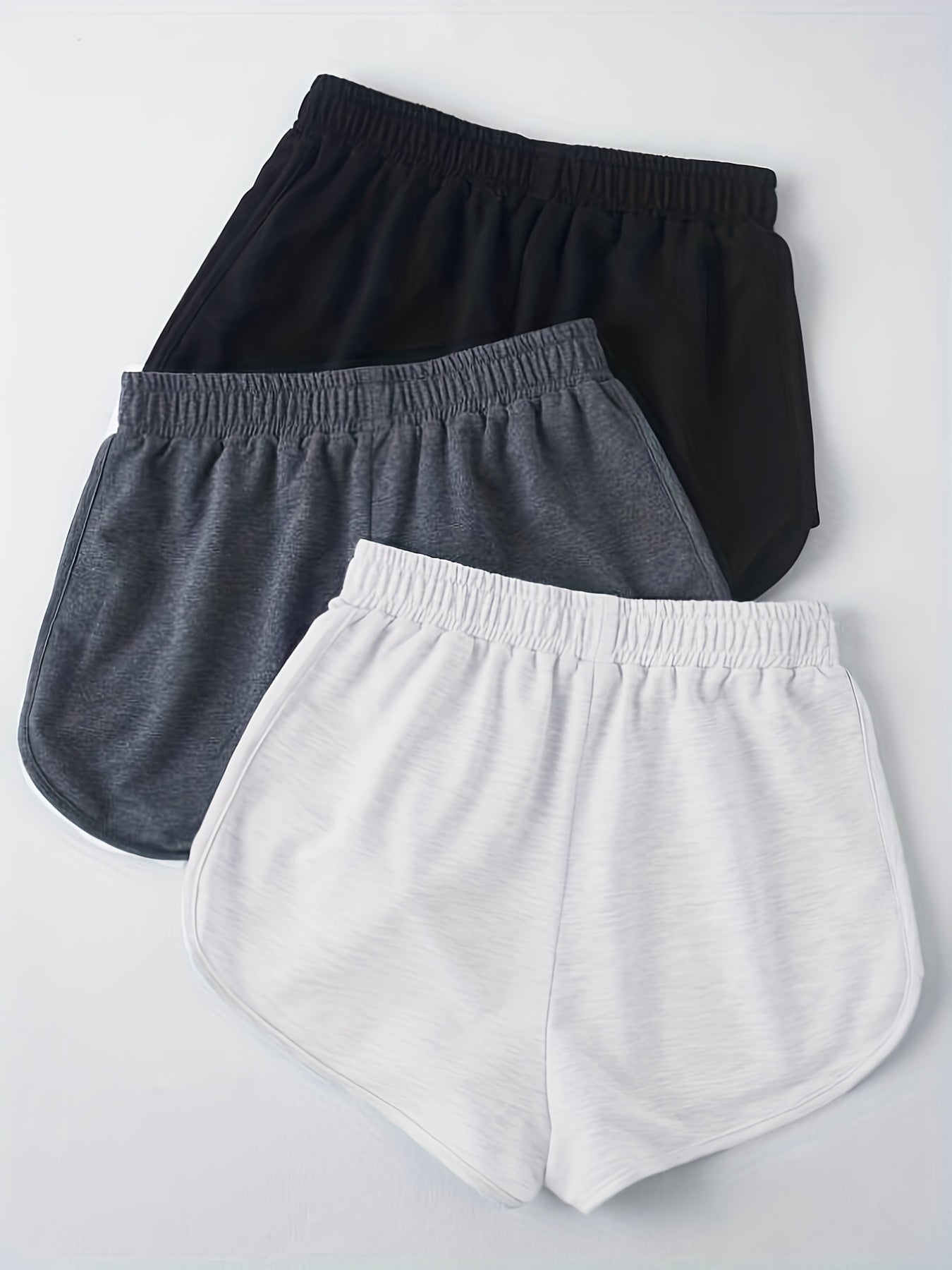 Y2K Drawstring Elastic Waist 3-Piece Set Sports Shorts