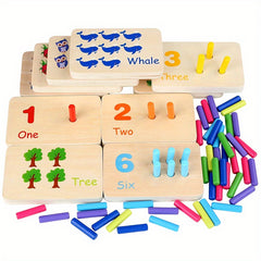 Colorful Wooden Number Matching Game Toy Ages 5-10 Recognition Skills Pegs Board