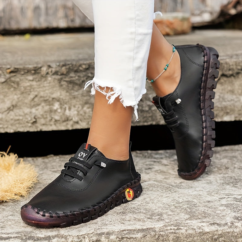 Women's Casual Lace Up Soft Sole Sneakers Lightweight Loafers