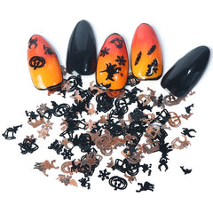 Halloween Christmas Nail Glitter Pumpkin Witch Bat Snowflake Xmas