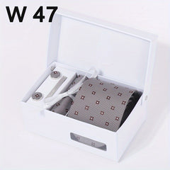 Men's Tie And Pocket Square Set Necktie Handkerchief Cufflinks