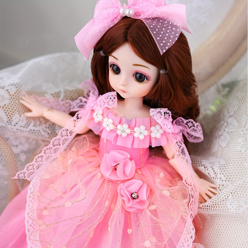 8in Doll Set Girl Toy Surprise Doll with Dress Pink Party Gift for Girls