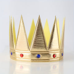 4pcs Golden King Crowns Party Masquerade Dress Up