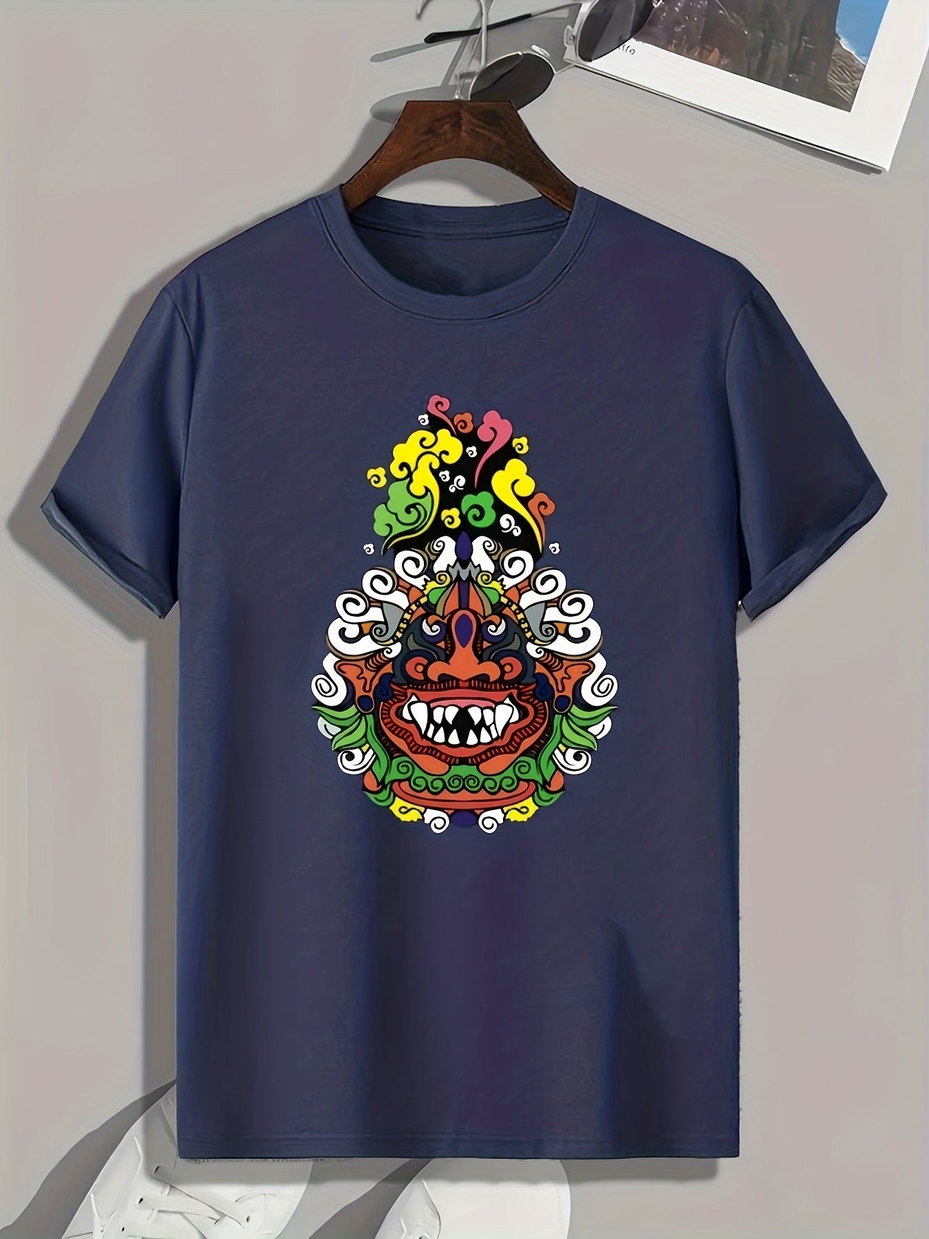 Monster Print Men's Graphic T-shirt for Summer