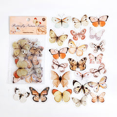 40pcs Butterfly Pocket DIY Decorative Sticker Pack Butterfly Nature Series