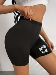 Casual Elastic Waist Workout Shorts for Women