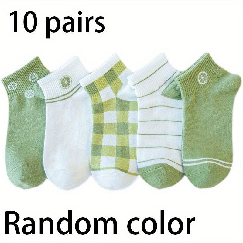 Girls Cartoon Fruit Pattern Socks Breathable Comfy Short Socks