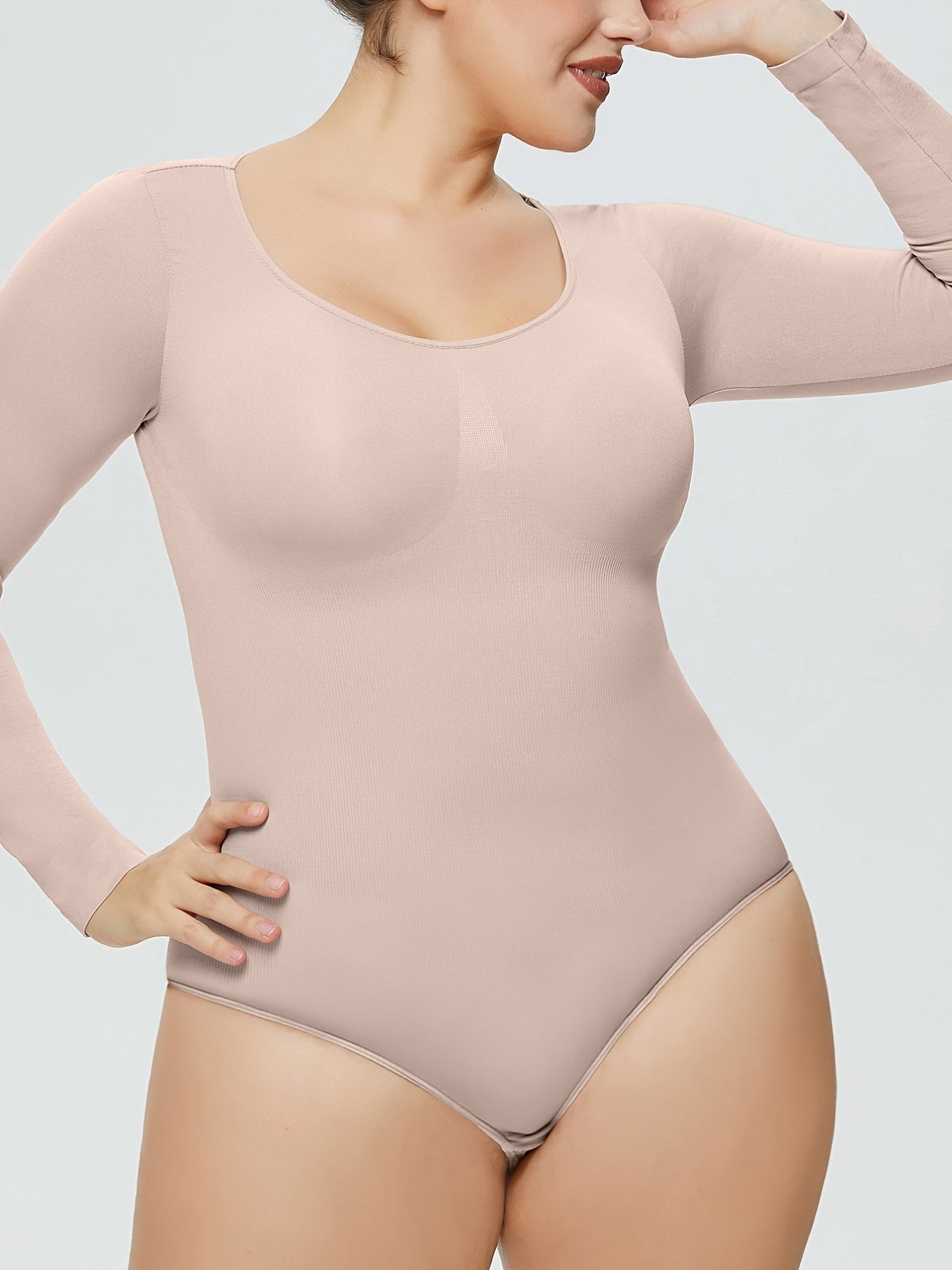 Sexy Scoop Neck Long Sleeve Bodysuit