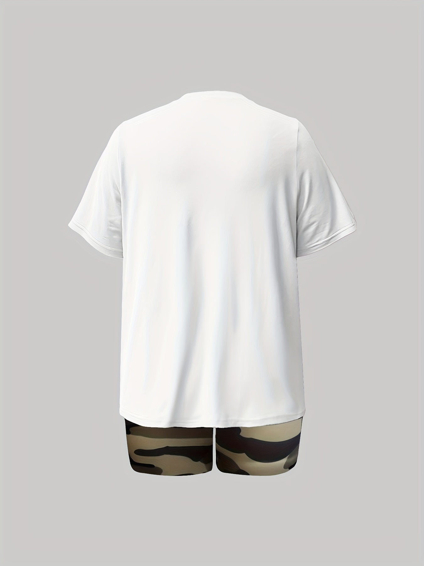 Cartoon Bear & Letter Tee & Shorts Set