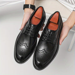 Men's Lace Up PU Business Casual Shoes Slip Low Top Classic