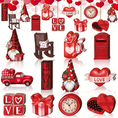 36pcs Wooden Gnome Hanging Decoration Holiday Christmas Tree Decor