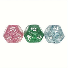 3pcs 12 Sided Astrological Dice Set For Board Game
