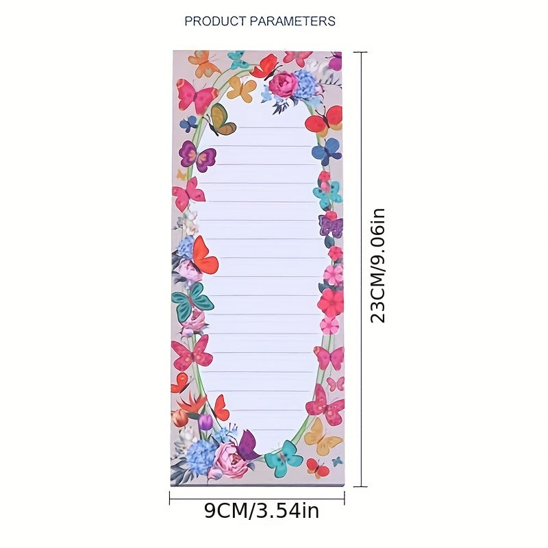 50 Sheets Flower Bird Tree Magnetic Notepads For Refrigerator