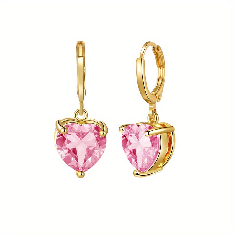 Crystal Pendant Drop Earrings For Women Engagement Wedding